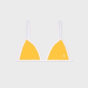 NWT Sporty & Rich Kate Bikini Top in Sunshine Yellow White